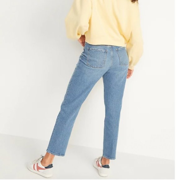 High-Waisted Button-Fly Slouchy Straight Jeans for Women - Picture 2 of 6